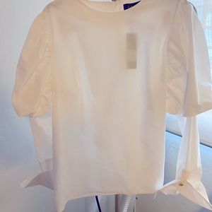 Gracia White Balloon Sleeve Blouse